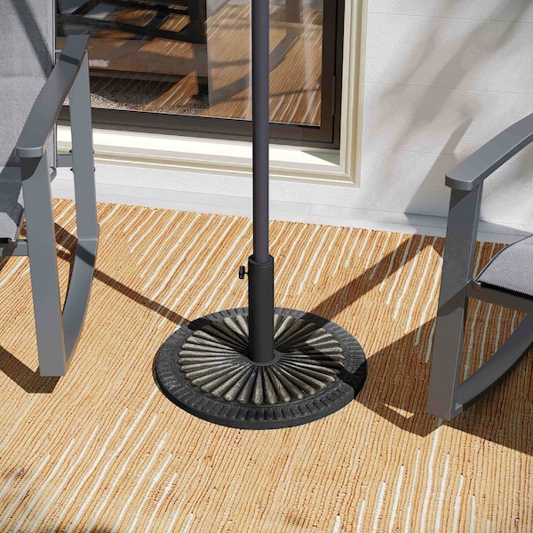 Flash Furniture Kona Brnze Cement Patio Umbrella Base w/Sunburst Patterned Wthrproof Polymer Coating, 19.25-in. Dia GM-WL-B49014A-BR-GG - main